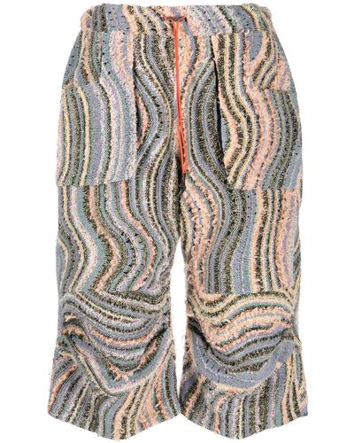 VITELLI Wave-pattern Cropped Pants - Orange
