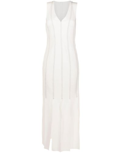 UMA | Raquel Davidowicz Cut-out Detail V-neck Dress - White