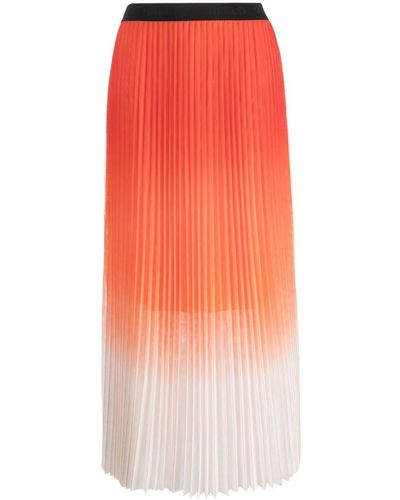 Karl Lagerfeld Degrade Pleated Skirt - Orange