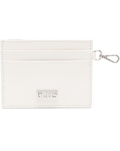 Gcds Comma Logo-plaque Leather Cardholder - White