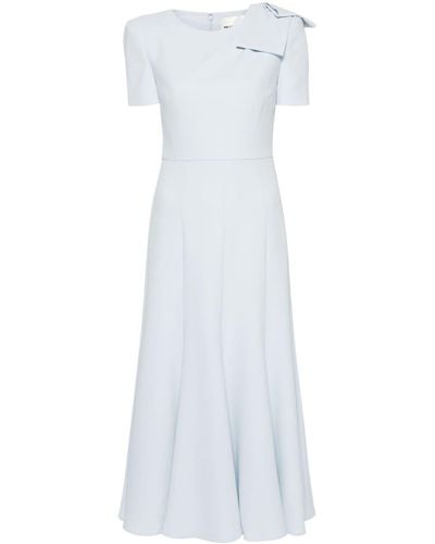 Roland Mouret Crepe Flared Midi Dress - White