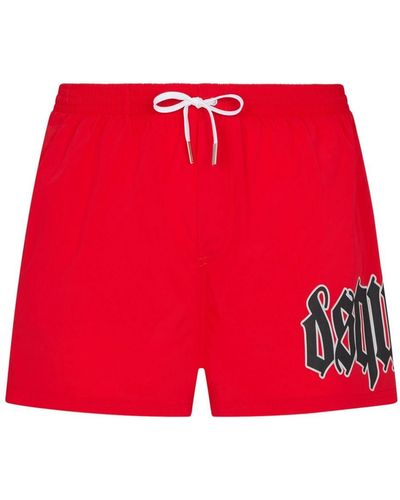 DSquared² Logo-print Swim Shorts - Red