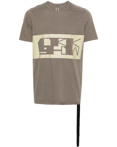 Rick Owens Strap-detail Cotton T-shirt - Grey