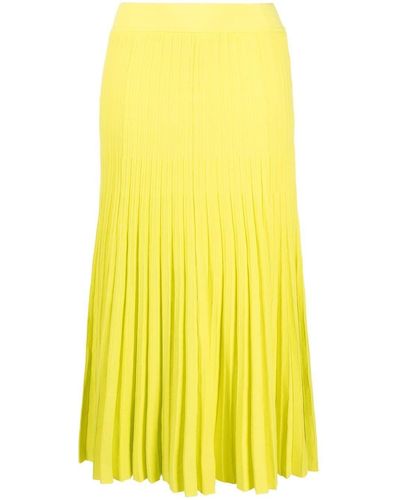 P.A.R.O.S.H. Pleated Midi Skirt - Yellow