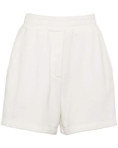 Prada Terry-cloth Cotton Shorts - White