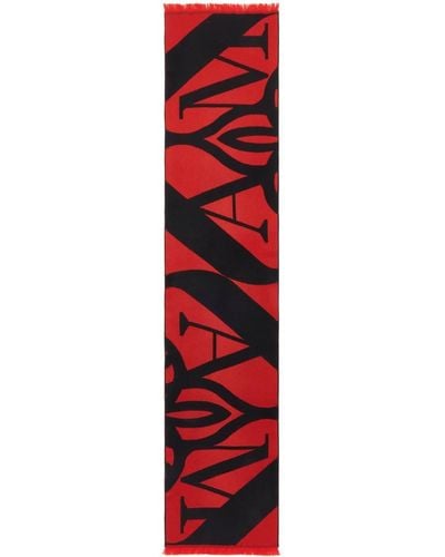 Alexander McQueen Red Exploded Seal Logo Scarf