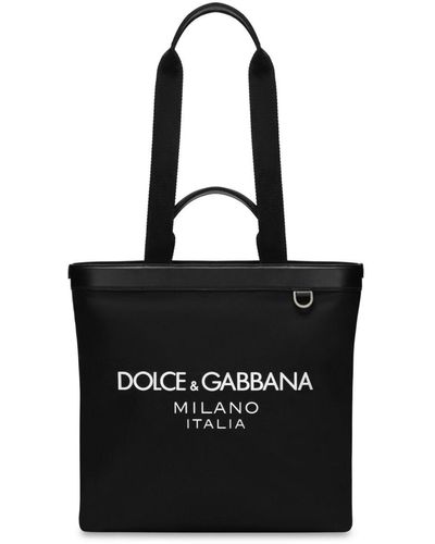 Dolce & Gabbana Shopper mit Logo-Print - Schwarz
