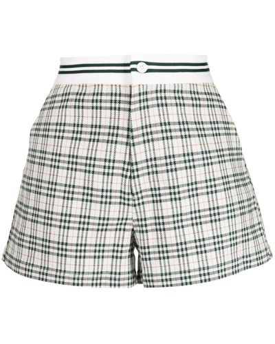 The Upside Short Grove Tommy à motif tartan - Blanc