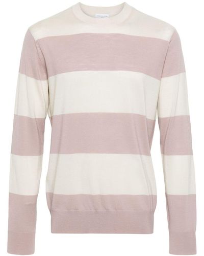Dries Van Noten Merino Striped Sweater - Pink