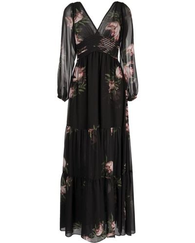 Sachin & Babi Jules Floral-print Gown - Black