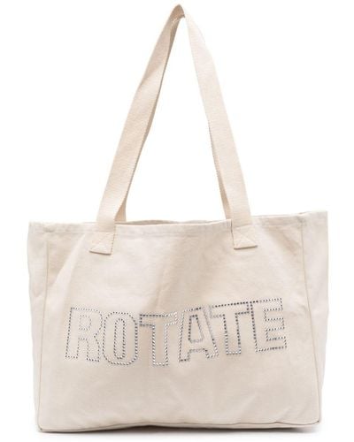 ROTATE BIRGER CHRISTENSEN Logo-embellished Organic-cotton Tote Bag - Natural