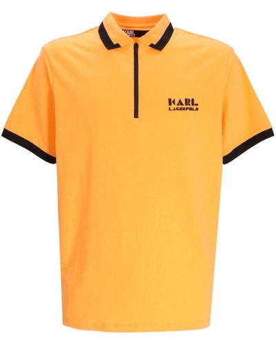 Karl Lagerfeld Poloshirt Met Logo-reliëf - Geel