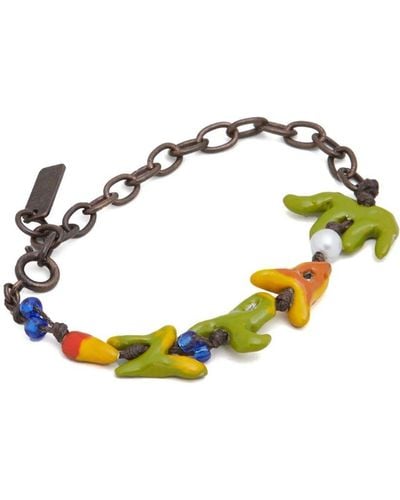 Marni Logo-applique Chain Bracelet - Green
