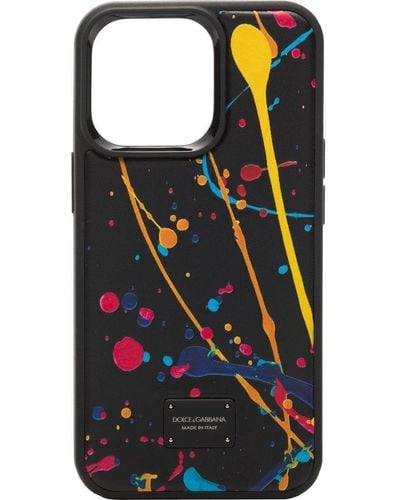 Dolce & Gabbana Paint Splatter Iphone 13 Pro Case - Black