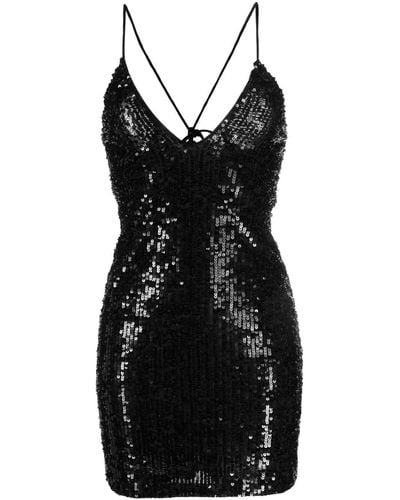 P.A.R.O.S.H. Sequin-embellished Mini Dress - Black