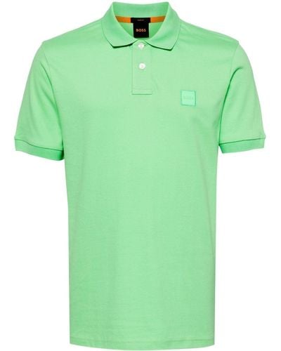 BOSS Logo-appliqué Short-sleeve Polo Shirt - Green