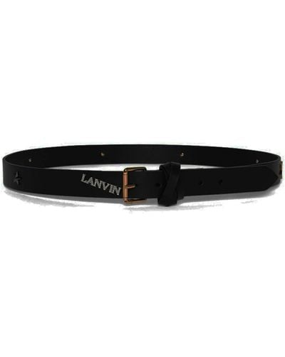 Lanvin Appliqué-detail Leather Belt - Black