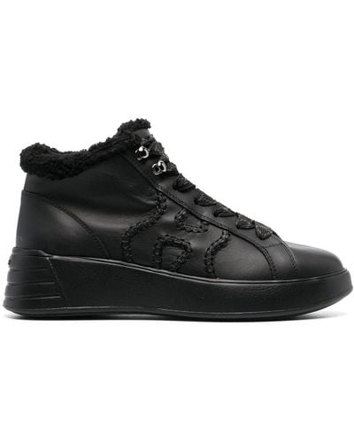 Hogan Rebel Hi-top Leather Sneakers - Black