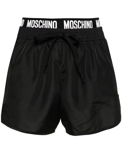 Moschino Logo-waistband Swim Shorts - Black