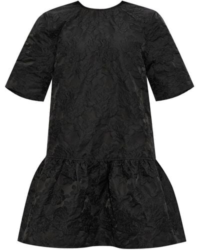 Ganni Botanical Jacquard Mini Dress - Black