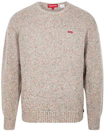 Supreme Small Box Logo Speckled Sweater - Gray