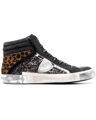 Philippe Model Patchwork-detail Hi-top Trainers - Brown