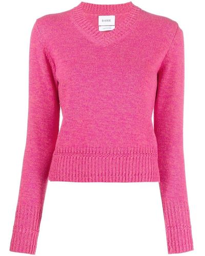 Barrie V-neck Cashmere-knit Top - Pink