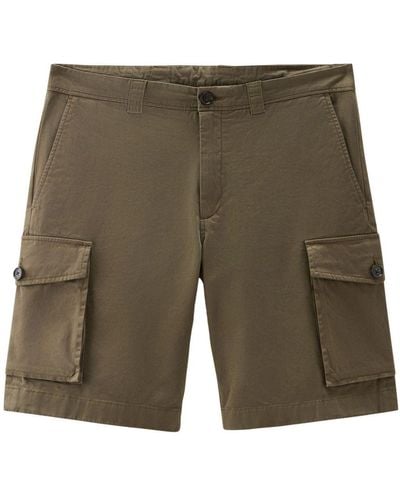 Woolrich Stretch-cotton Cargo Shorts - Green