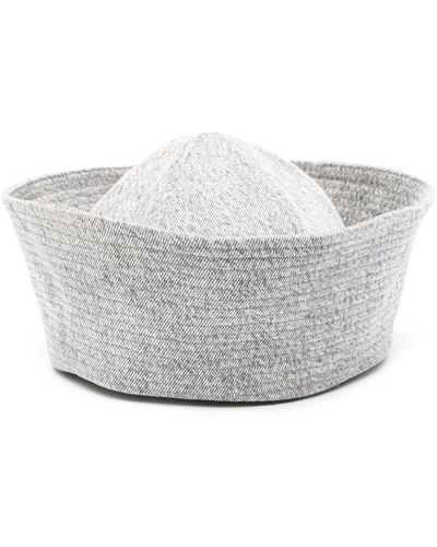 VAQUERA Decorative-buckles Twill Bucket Hat - Gray