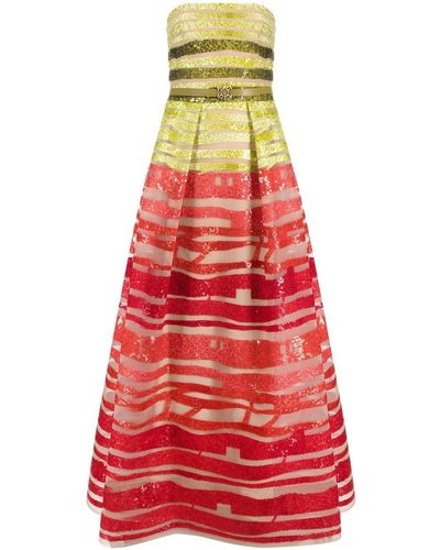 Elie Saab Sequin Embroidered Flared Dress
