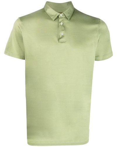 Moorer Pachino-JCL Poloshirt aus Satin - Grün