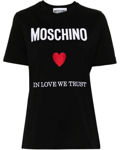 Moschino T-Shirt With Print - Black
