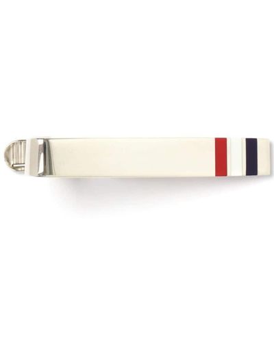 Thom Browne Rwb-stripe Sterling-silver Tie Bar - Metallic
