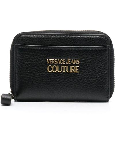 Versace Jeans Couture Portemonnee Met Logoplakkaat - Zwart