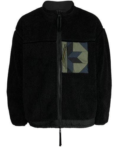 Yoshio Kubo Patchwork-detailing Zip-up Jacket - Black