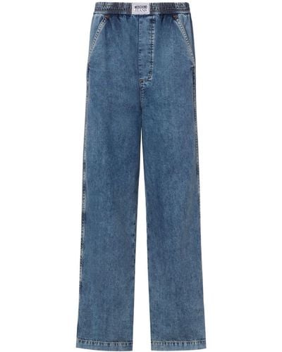 Moschino Jeans Vaqueros anchos de talle alto - Azul