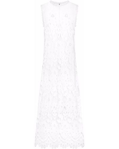 Dolce & Gabbana Openwork Sleeveless Maxi Dress - White