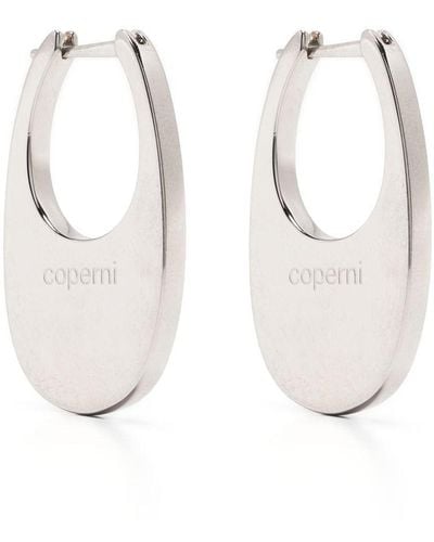 Coperni Medium Swipe Logo Earrings - White