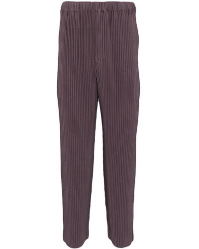 Homme Plissé Issey Miyake Pleated Straight-leg Trousers - パープル
