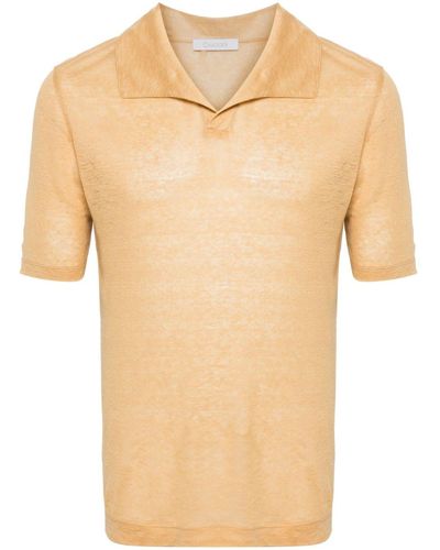 Cruciani Slub-texture Linen Polo Shirt - Natural