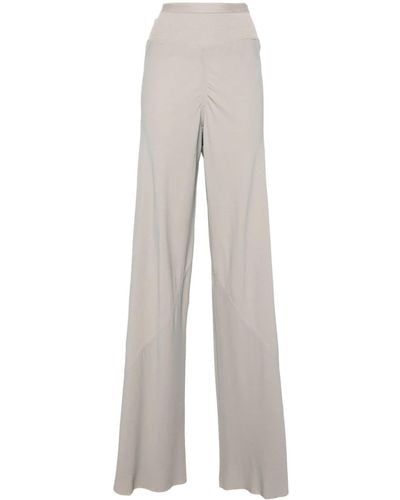 Rick Owens Ribbed-waistband Wide-leg Trousers - Grey