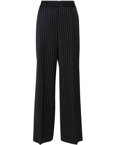 MSGM Pinstripe Pattern Trousers - Black