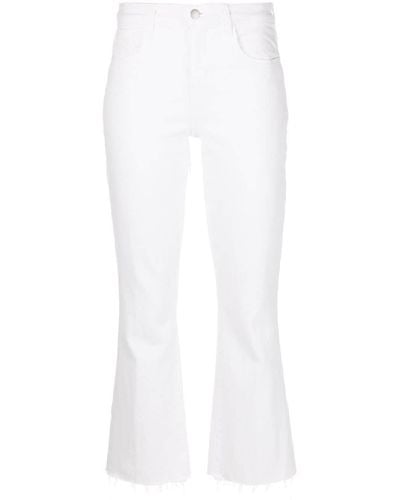 L'Agence High-waisted Cropped Jeans - White