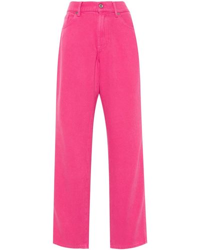 7 For All Mankind Tess High-waist Straight-leg Trousers - Pink
