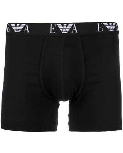 Emporio Armani Shorts mit Logo-Bund - Schwarz