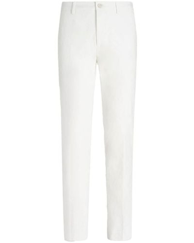 Etro Paisley-jacquard Chino Trousers - White