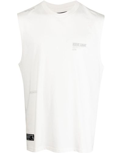 Izzue Trägershirt mit Logo-Print - Weiß