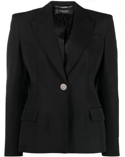 Versace テーラード シングルジャケット - ブラック