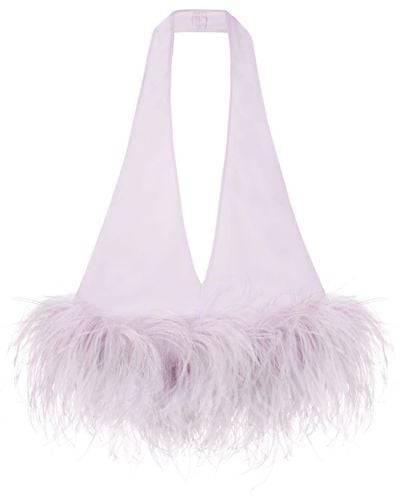 16Arlington Salina Feather-detail Blouse - Pink