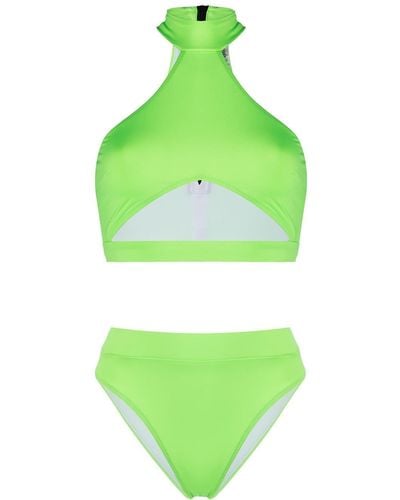 Noire Swimwear Bahamas Cut-out Two-piece Bikini - Green